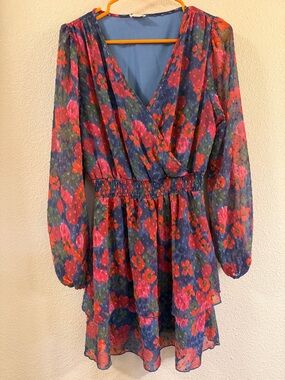 Peach Love California Red Floral Dress